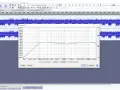 Korekcja dźwięku za pomocą wtyczki equalizer. Wykres pokazuje ustawienia filtrów EQ dla ścieżki audio.