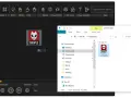 Odtwarzacz muzyki pokazuje plik MP3. W oknie "Downloads" widać plik "Tinashe - Company", a w nagłówku kolumn odtwarzacza jest "Bitrate co to".