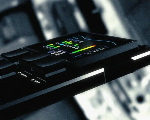 Elektroniczny sekwencer Dirtywave M8 z kolorowym wyświetlaczem i klawiszami.