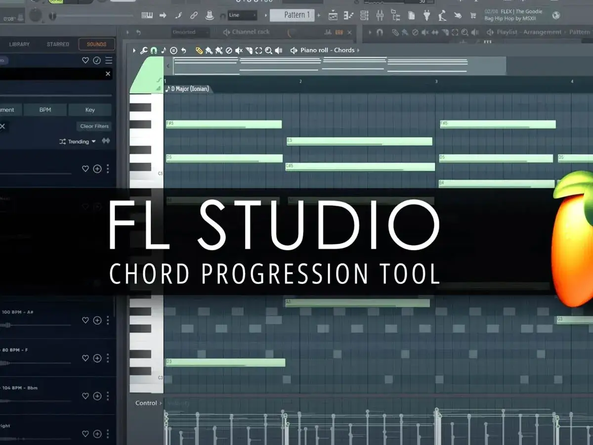 FL Studio, narzędzie do tworzenia akordów, pomaga w komponowaniu melodii.