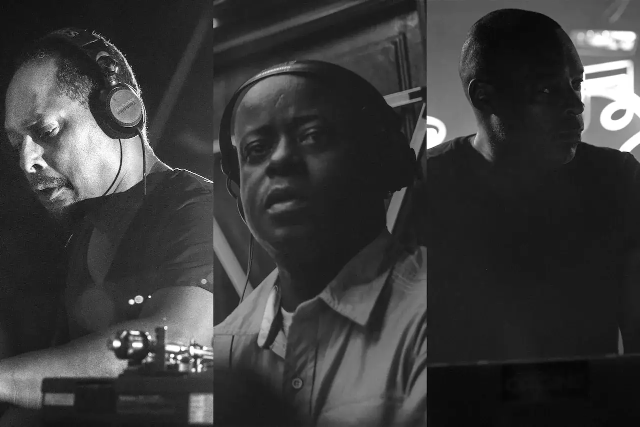 Trzech DJ-ów w słuchawkach, mistrzów detroit techno, tworzących rytmiczną magię.