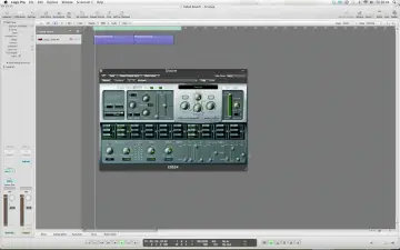 Wtyczka EXS24 z efektami, w tym pogłos, w programie Logic Pro.